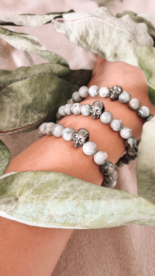 Skullbracelet Grey